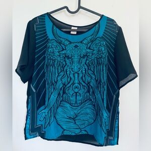 Chiffon top t-shirt demon baphomet goth gothic satan killstar disturbia devil
